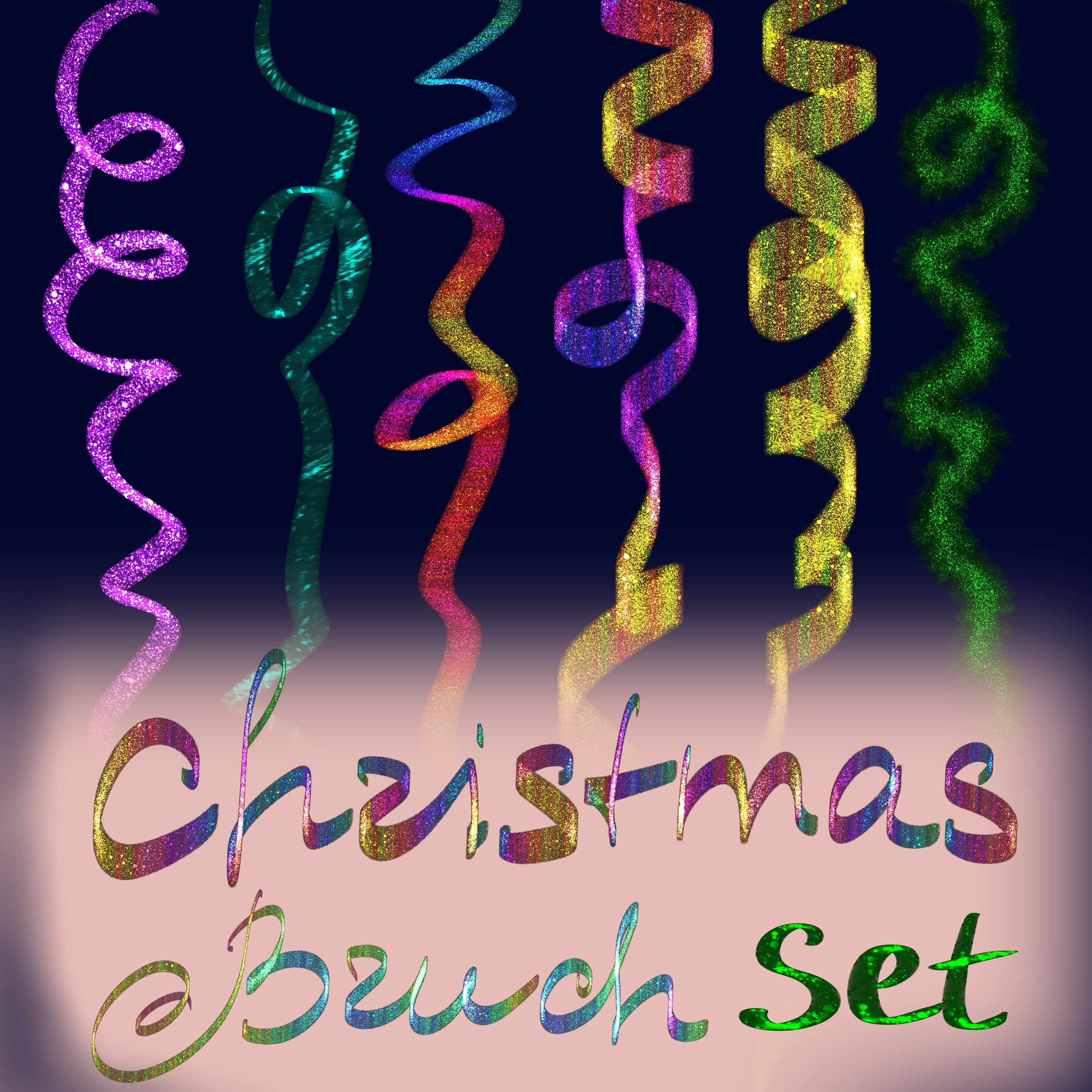 Christmas Glitter Lettering Procreate Brushes, Glitter & Glow Brush Set ...