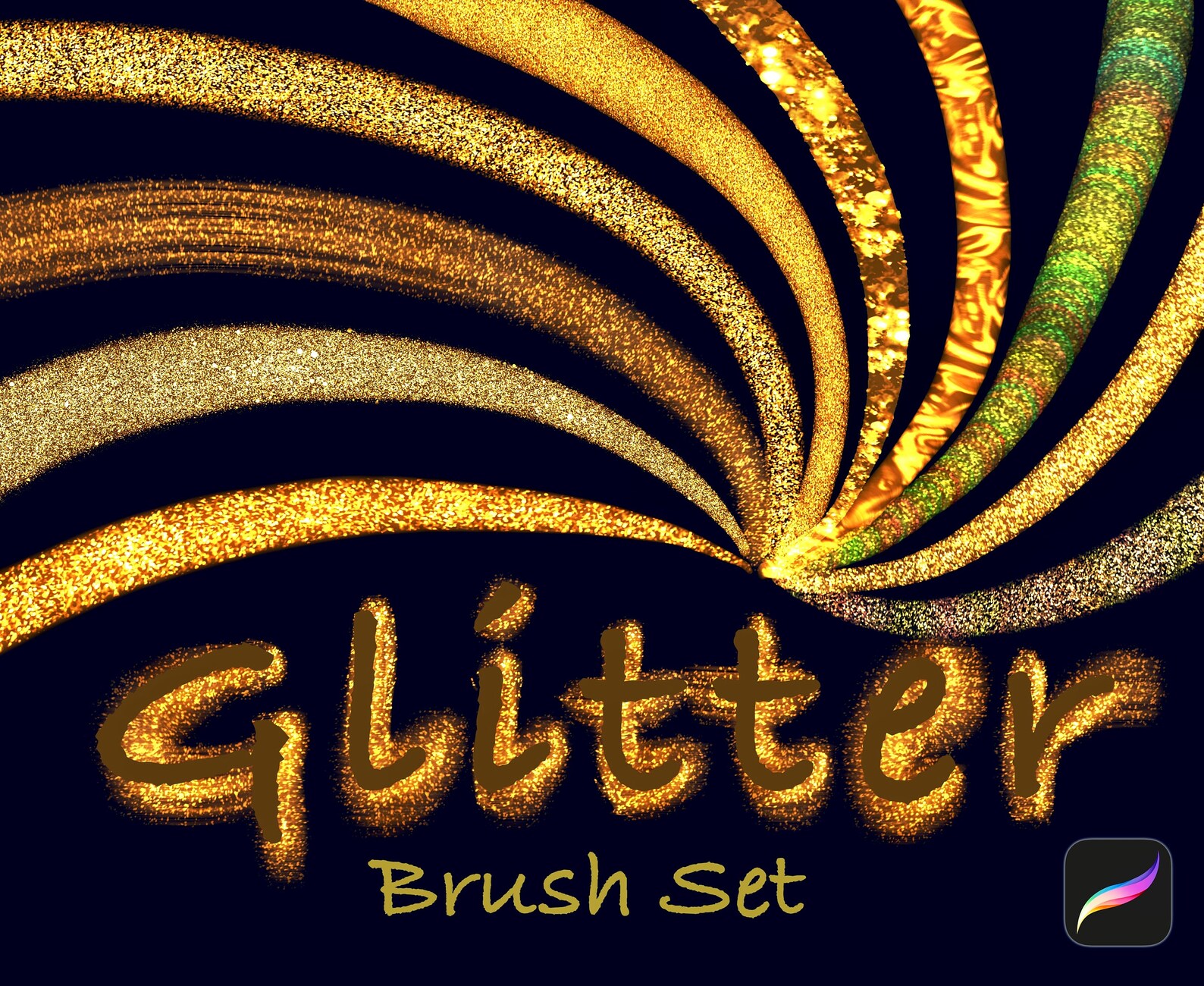 10 Procreate Glitter Brushes, Glow Glitter Brush Set for Painting