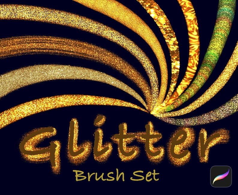 10 Procreate Glitter Brushes, Glow Glitter Brush Set for Painting