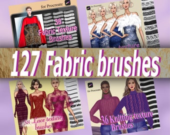 Procreate Stoffbürsten, Kleidungstexturen, Mode-Illustrations-Pinselset