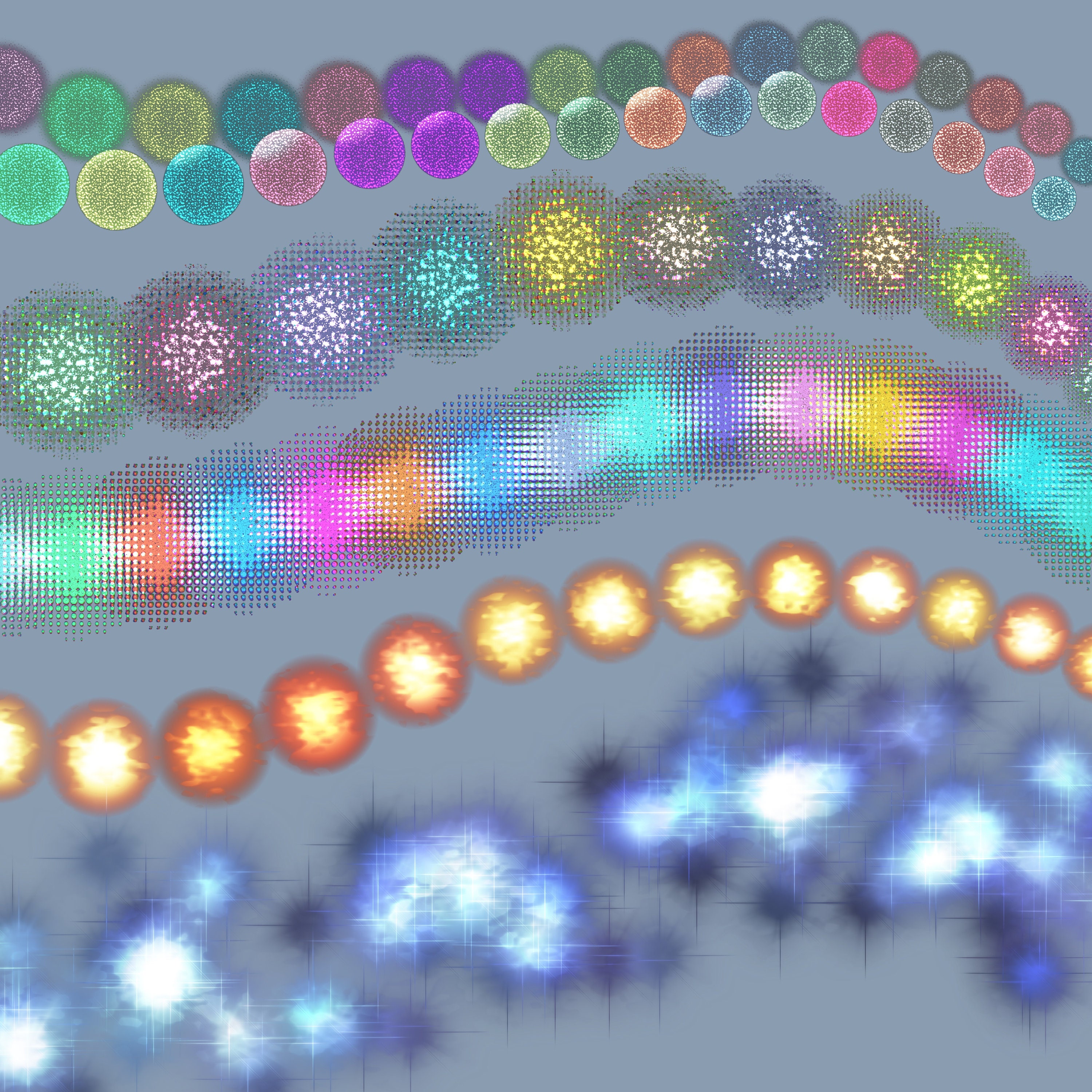 Christmas Neon Lights Garlands Procreate Brushes New Years Festive ...