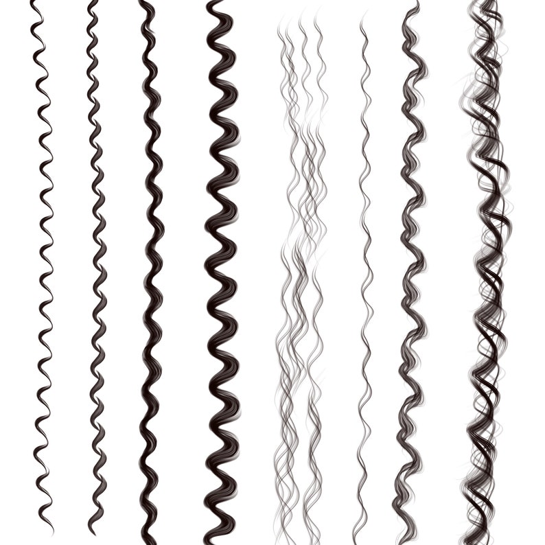 Procreate Curly Hair Brushes Procreate Wavy Hair Brush Set Etsy