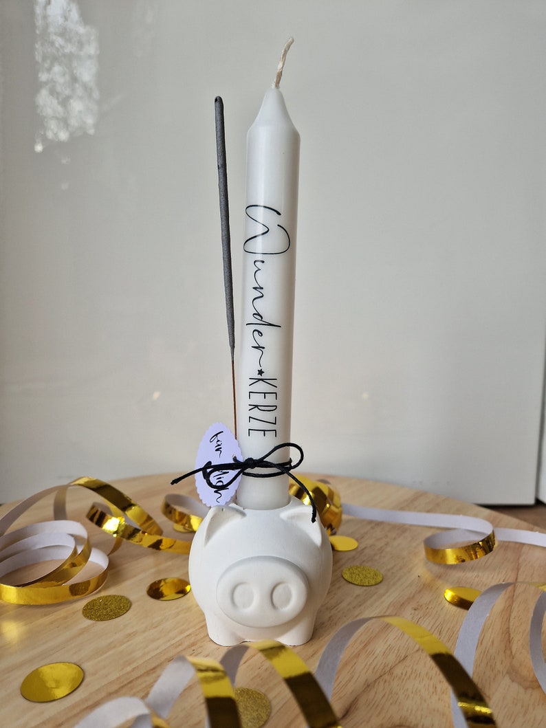 Candle lucky light sparkler, lucky pig, lucky charm, gift birthday, New Year's Eve, New Year, souvenir, table decoration birthday image 6