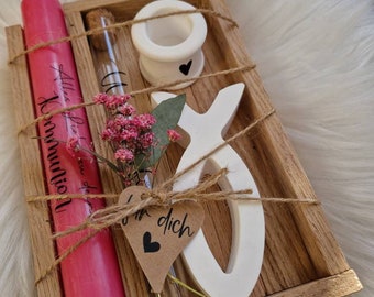 Gift set for girls' First Communion, boys' Confirmation and Youth Dedication, money gift, block box, personalized, gift box