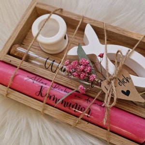 Kommunion Mädchen, Konfirmation und Jugendweihe Junge Geschenkset, Geldgeschenk, Klötzchenbox,personalisiert, Geschenkbox Bild 5