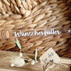 Wunscherfüller, Geldgeschenk, Geburtstag, Kommunion, Konfirmation, Hochzeit, Mitbringsel, Geschenk Reagenzglas Bild 3