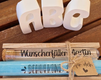 Schulanfang , Geschenk Einschulung Junge, Wunscherfüller, Geschenkset Einschulung,  personalisiert, Schulkind 20234, Einschulung Mädchen