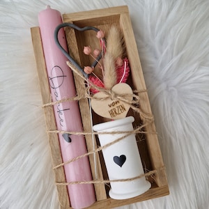 Kleines Dankeschön Geschenk mit Kerze, Geschenk Box als kleines Mitbringsel, Geschenkidee, Geburtstag