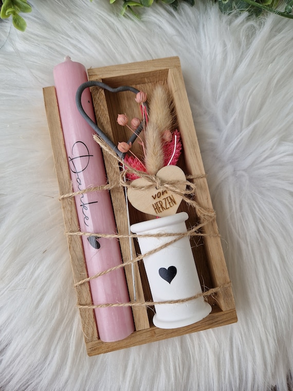 Dankeschönbox Geschenk mit Kerze, Geschenk Box als kleines Mitbringsel, Geschenkidee, Geburtstag, Danke