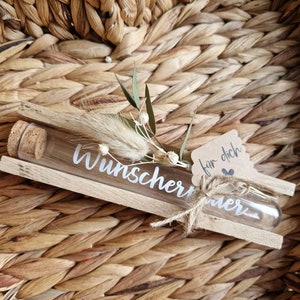 Wunscherfüller Geldgeschenk Geburtstag, Kommunion, Konfirmation, Hochzeit, Mitbringsel, Geschenk Reagenzglas, Weihnachten, Taufe