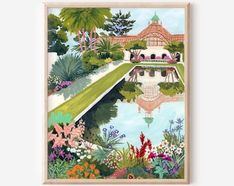 Balboa Park Print: San Diego Travel Art, Pond Reflection