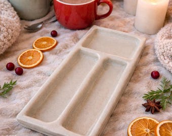 Handmade Ceramic Snack Plate for Charcuterie, Hot Cocoa, Hosting, and Gifting