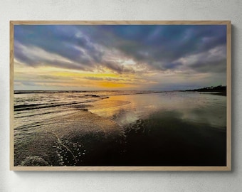 Bali, ocean, Canggu Beach, sunset, photo image file, downloadable image, wall art, downloadable sunset, Bali sunset, ocean waves, tide