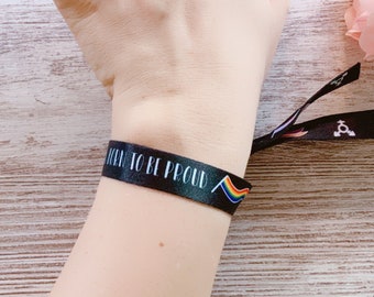 LGTBIQ+ &quot;born to be proud&quot; Wristband bracelet Textile