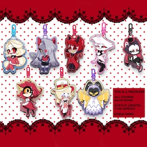 Hazbin Hotel Keychains AngelDust Alastor Vox Lucifer Hellaverse