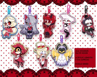 Hazbin Hotel Keychains Angeldust Alastor Vox Lucifer Hellaverse - Etsy
