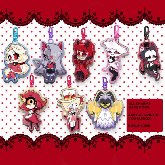 Hazbin Hotel Keychains Angeldust Alastor Vox Lucifer Hellaverse - Etsy