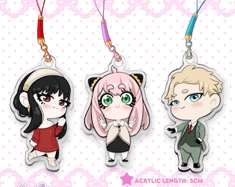 Family anime phone charm