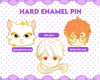 Seven 707 Zen Hyun Ryu Elizabeth the 3rd Hard Enamel Pin Mystic Messenger