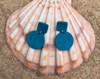 Sea Drop Polymer Clay Earring