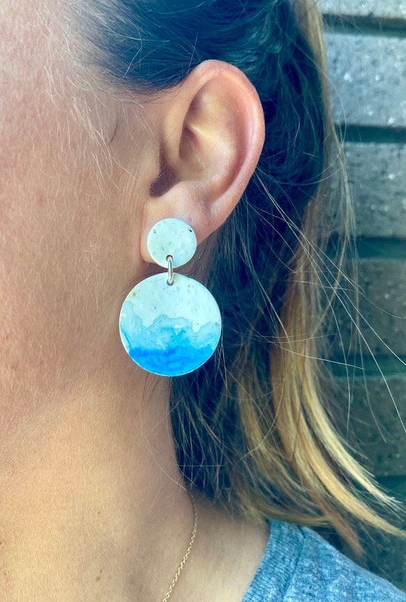 Watercolor 2024 clay earrings