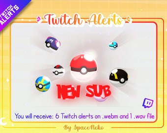 PACOTE DE ALERTA animado para Twitch Pokémon super ball poke ball Anime Profesional