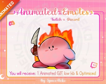 Emote fofo animado de Chibi para Twitch e discórdia Kirby Anime Heart Profesional
