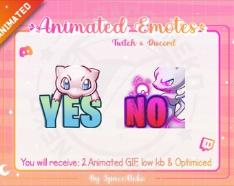 Oferecer!! Pacote animado Twitch Emote, pokemon, mew, mewtwo, Animal Emote, Kawaii, para Streamers - Download instantâneo / pronto para usar, Cute Chibi
