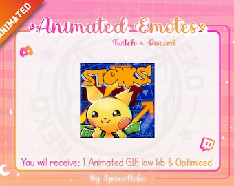 Twitch Emote animado, pokemon, pichu, pikachu, Animal Emote, Kawaii, para Streamers - Download instantâneo / pronto para usar, Cute Chibi
