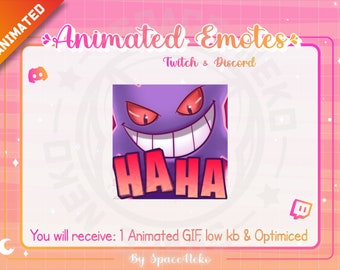 Twitch Emote animado, pokemon, gengar, Animal Emote, Kawaii, para Streamers - Download instantâneo / pronto para usar, Cute Chibi