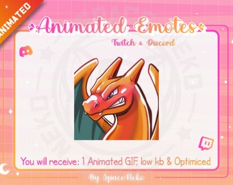 Emote fofo animado de Chibi para Twitch e Discord Pokémon Charizard Anime Rage Profesional