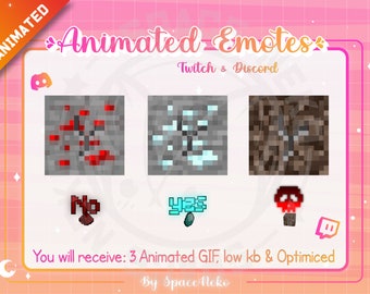 Emotes animados do Minecraft para Twitch e Discord bloqueiam gotas de diamante de picareta