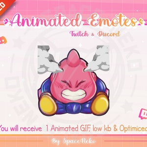 Animated Cute Emote For Twitch And Discord Buu Anime Angry Profesional Dragon  z