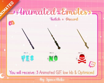 Emote animado de Harry Pottter para Twitch e Discord varinha mágica legado de hogwarts