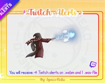 Alertas animados de Harry Pottter para Twitch e Discord varinha mágica legado de hogwarts
