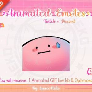 Animated Cute Chibi Emote For Twitch And Discord Kirby Anime Heart Profesional