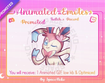 Emote fofo animado de Chibi para Twitch e Discord Pokémon Sylveon Anime Heart Profesional