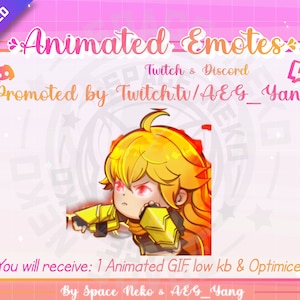 Animated Cute Chibi Emote For Twitch And Discord Anime girl Fighting Videogame Anime