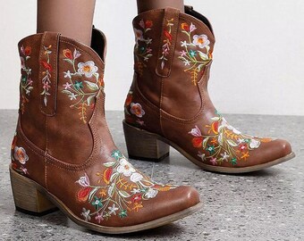 patterned cowboy boots