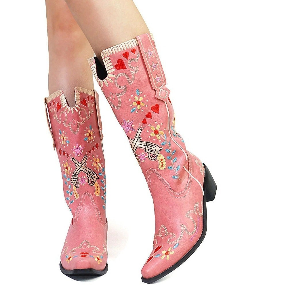 Floral Boots - Etsy
