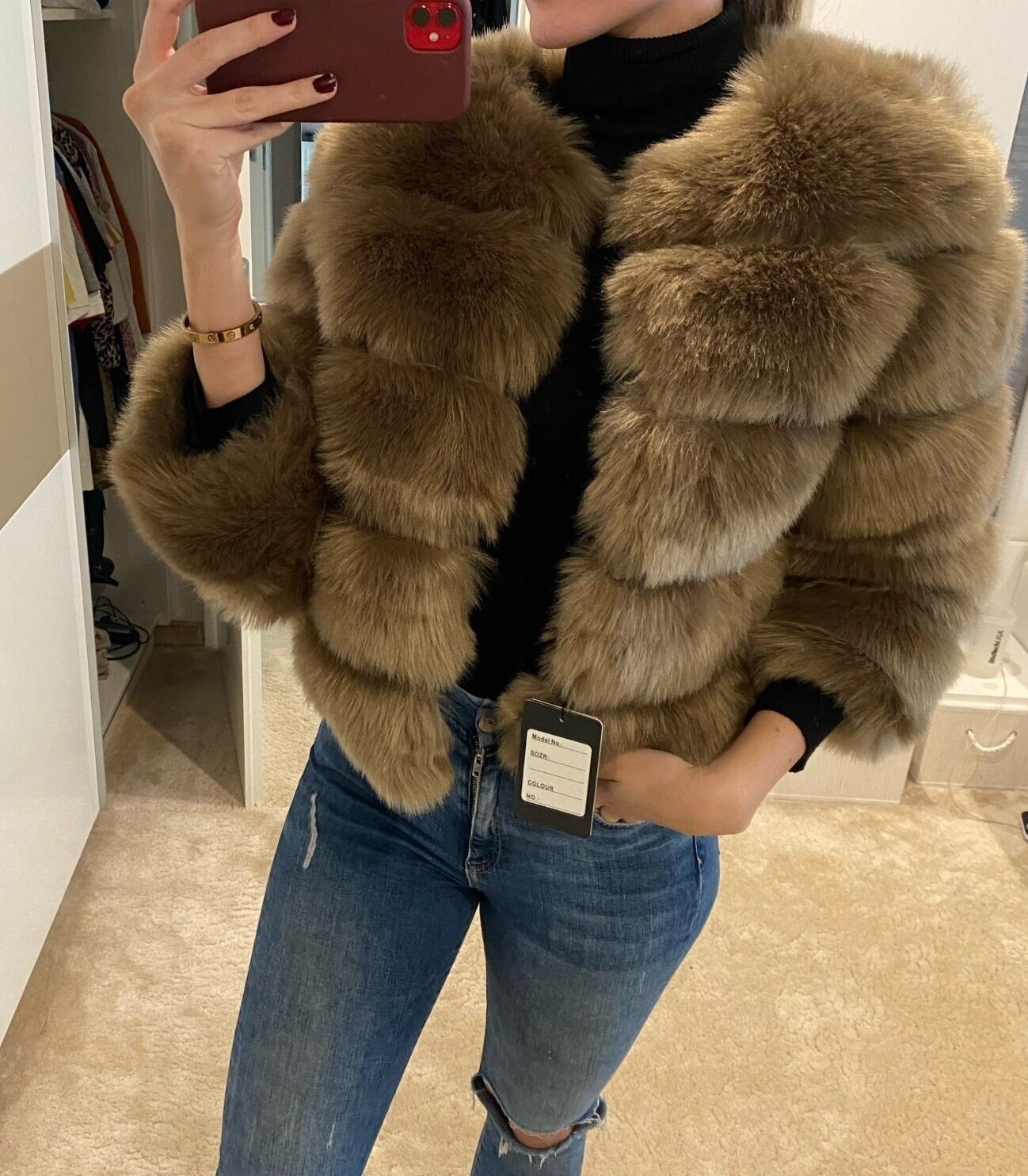 Faux Fur Jacket - Etsy