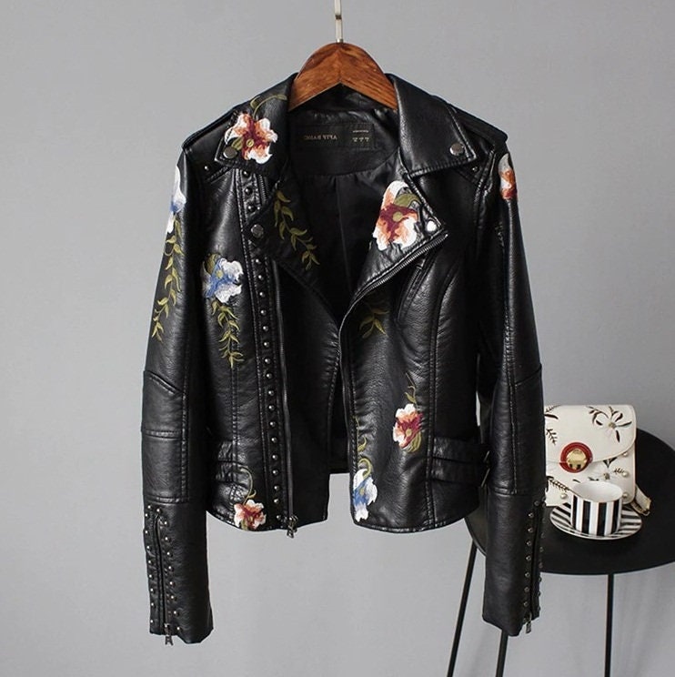 Women Embellished Handmade Embroidery Rivet Spring Jackets - Etsy