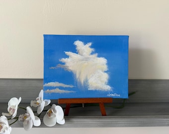 Turning Colors Cloud Original Oil Painting on Stretched Canvas Sky Landscape Art