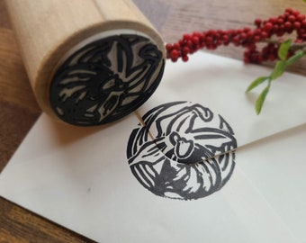 Benutzerdefinierte runde Einzelbild Stempel Hand geschnitzt, um zu bestellen