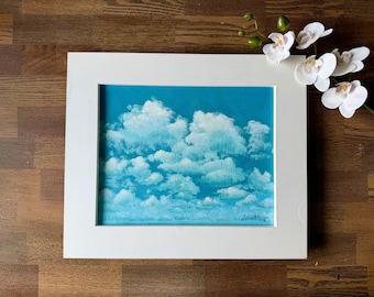 Day Dreaming Clouds Original Oil Painting on Canvas Board Sky Landscape Art