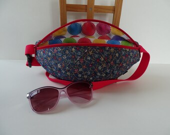 Marsupio in denim con piccoli fiori, marsupio, marsupio, borsa a tracolla, borsa a tracolla, unico, fatto a mano