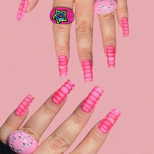 Reusable Jelly Press On Nails: Medium Square False Nails