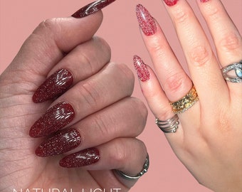 Reflective nails| press ons| press on nails| holiday nails| winter nails
