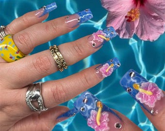 Presse-fleurs 3D : clous aquatiques pour les vacances d'été