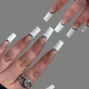 White French nails| French press on nails| press on nails| Press ons